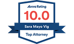 Avvo Rating 10 Sara Mayo Vig Attorney